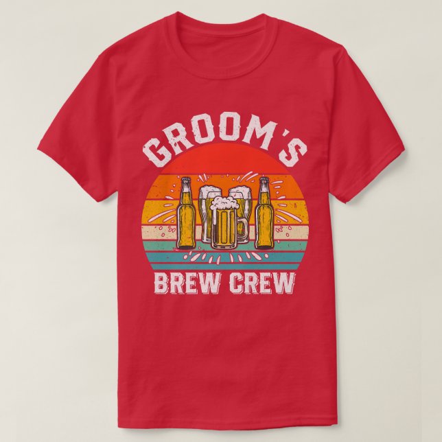 Grooms Brew Crew Funny Trauzeugen Bachelor Party S T-Shirt (Design vorne)