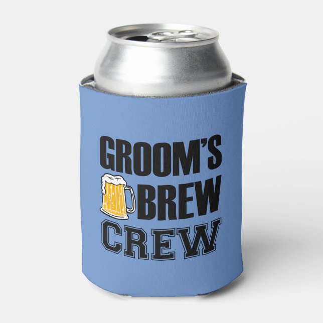 Groom's Brew Crew lustiges Trauzeuge Bier Dosenkühler (Kanne Vorderseite)