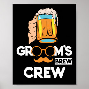 Groom's Brew Crew Trauzeugen Bachelor Party Poster