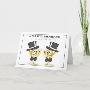 Grooms Champagner Toast, Gay Male Wedding Glückwun Karte