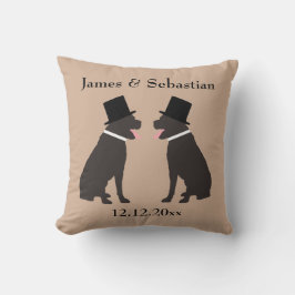 Grooms Choc Labradors Personalisiert Gay Wedding Kissen