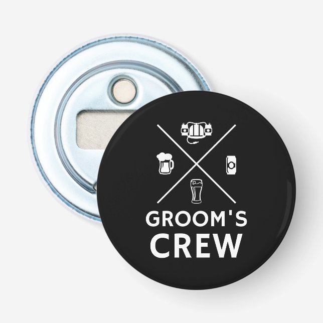 Grooms Crew Trauzeuge Bachelor Party Flaschenöffner (Vorderseite)