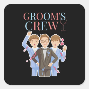Grooms Crew Trauzeuge Bachelor Party Quadratischer Aufkleber