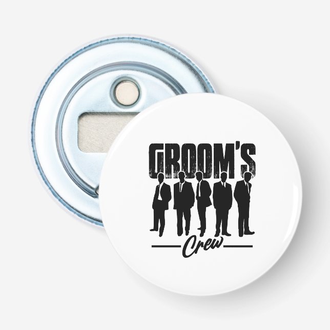 Grooms Crew - Trauzeugen Bachelor Party Flaschenöffner (Vorderseite)