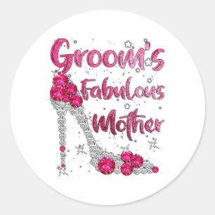 Grooms Fabulous Mother Happy Wedding Mary Verheira Runder Aufkleber