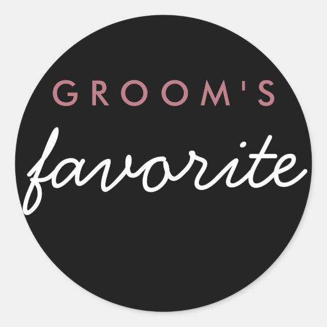 Groom's Lieblingsticker Hochzeitsnacht Rose Gold B Runder Aufkleber (Vorderseite)