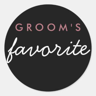 Groom's Lieblingsticker Hochzeitsnacht Rose Gold B Runder Aufkleber