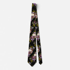 Grooms Lila Blumenbouquet auf Black Krawatte