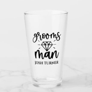 Grooms Man Custom Typografy Hochzeit Glas