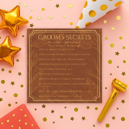 Groom's Secrets Bachelor Party Trivia Card Feiertagskarte