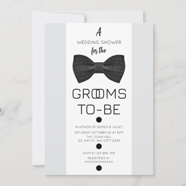 Grooms To-Be Wedding Shower Invitation (Devant)