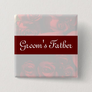"Groom's Vater" - Rote Rose Bouquet (2) Button