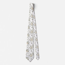 Grooms White Wedding Floral Bouquet Muster Krawatte