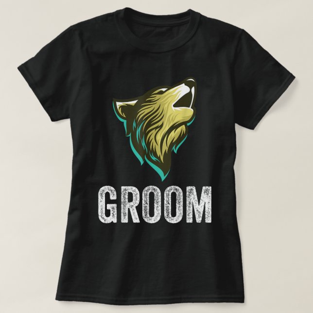Grooms Wolf Bachelor Wedding Groomsmen Team Party  T-Shirt (Design vorne)