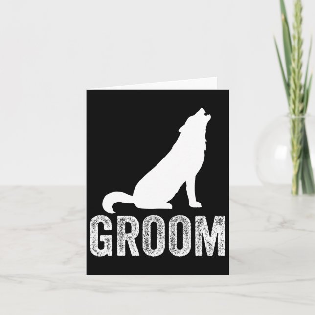 Grooms Wolf Bachelor Wedding Trauzeugen Team Party Karte (Vorderseite)