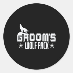 Groom's Wolfpack Men Bachelor Party Runder Aufkleber