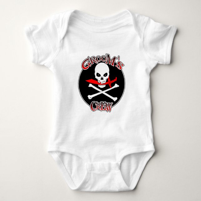 Groomsche Crew Baby Strampler (Vorderseite)