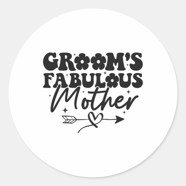 Groomsche großartige Mama der Groowy Runder Aufkleber (Vorderseite)