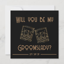 Groomslady Einladungskarte Whiskey Brille