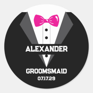Groomsmaid Geschenk mit Individuelle Name und Hoch Runder Aufkleber