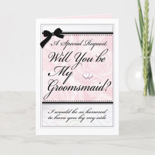 Groomsmaid Wedding Party Schöne Rose Herz Karte