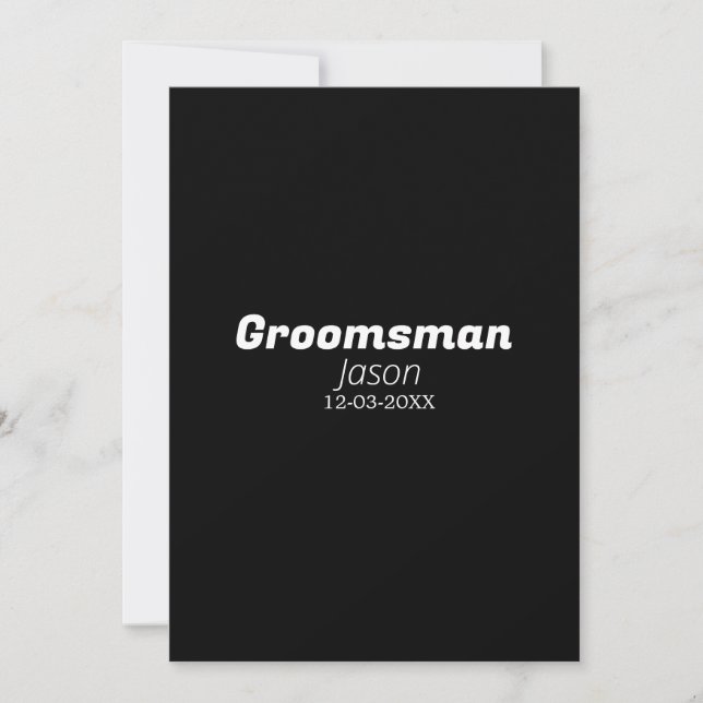groomsman bachelorette party add name modern simpl einladung (Vorderseite)