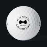 Groomsman Black Bow Tie Golfball<br><div class="desc">These golf balls are a great favor for the groomsman in your wedding. They feature a black bow tie with the groomsman's name and the word Groomsman in a modern CAP font along with the wedding date. They'd be great for a bachelor party or weekend. The job title can be...</div>