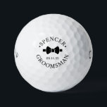 Groomsman Black Bow Tie Golfball<br><div class="desc">These golf balls are a great favor for the groomsman in your wedding. They feature a black bow tie with the groomsman's name and the word Groomsman in a modern CAP font along with the wedding date. They'd be great for a bachelor party or weekend. The job title can be...</div>