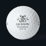 Groomsman Black Wedding Rings Golfball<br><div class="desc">These golf balls are a great favor for the groomsmen in your wedding party. They feature a pair of wedding rings topped with am elegant bow in black. With a first name in a traditional CAP font and the job groomsman in a coordinating script font also in black they're perfect...</div>