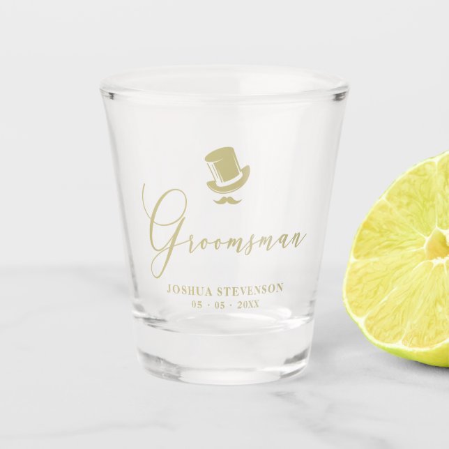 Groomsman Chic Wedding Minimalist Schnapsglas (Vorderseite)