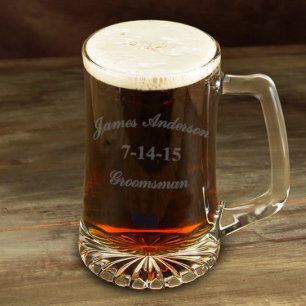 Groomsman Elegant Gravé 25 oz. Musique de bière en