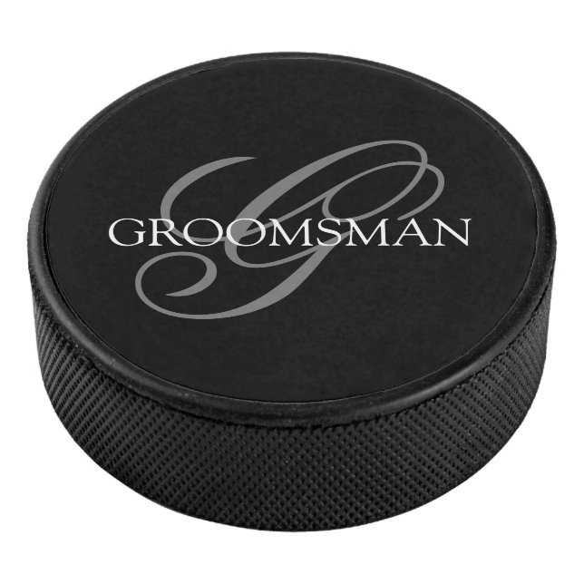 Groomsman Monogram Eishockey Puck (3/4)