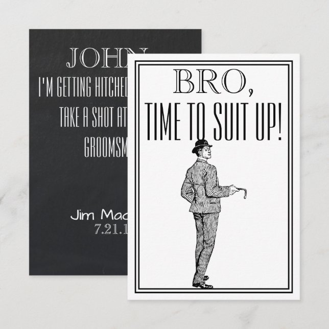 Groomsman ou la meilleure invitation de cru de (Devant / Derrière)