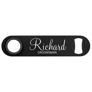 Groomsman personnalisé moderne noir et blanc