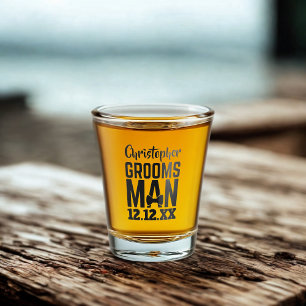 Groomsman Wedding Favor Shot Glass Schnapsglas