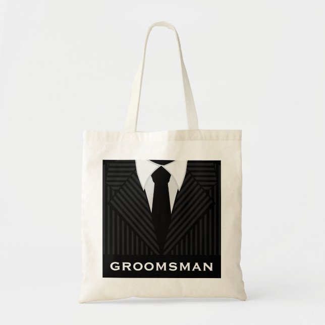 Groomsman Wedding Party Attendant Budget Tote Bags Tragetasche (Vorne)