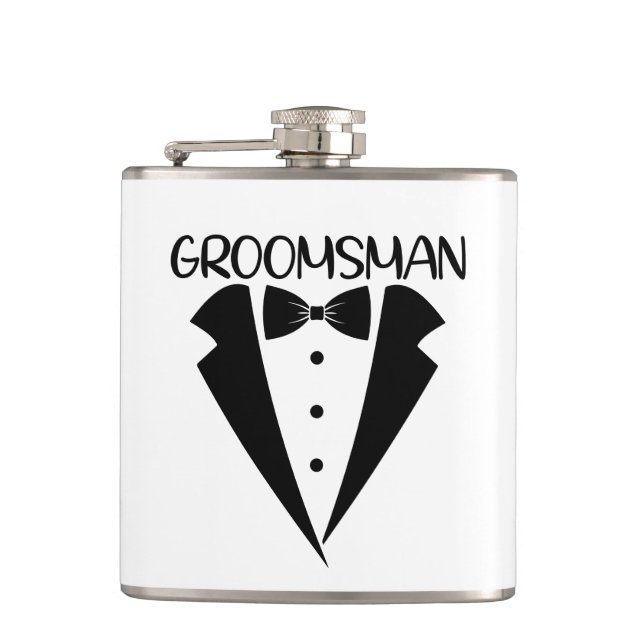 Groomsman word art Wedding Flachmann (Vorderseite)