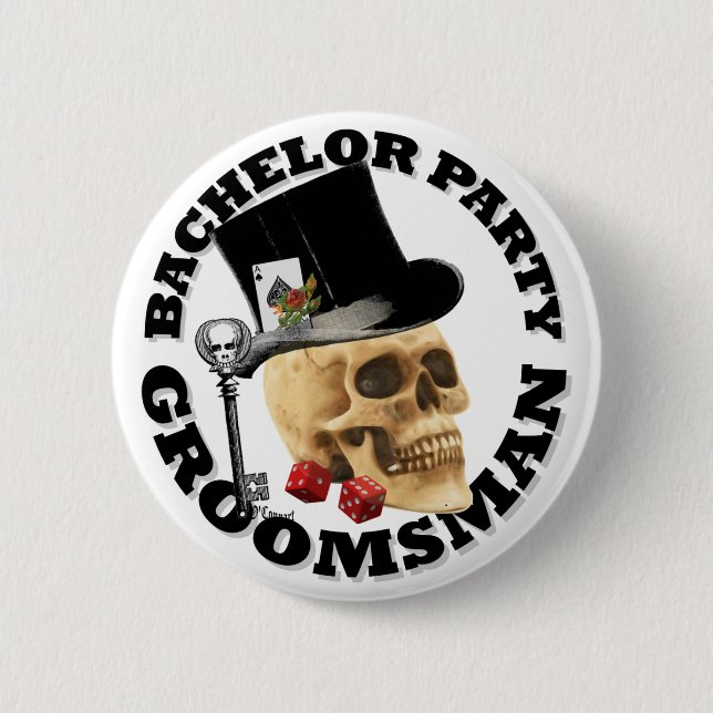 Groomsmans gotisches spielendes button (Vorderseite)