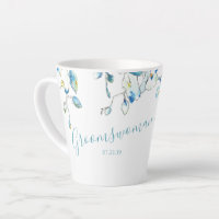 Groomswoman Cadeau bleu Aquarelle Orchidée Mug