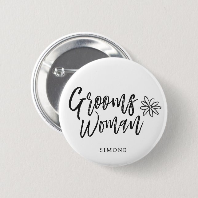 GroomsWoman | Skript-Schreiben Hochzeit Button (Vorne & Hinten)