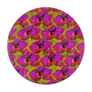 Grooovy Magenta Blumen-Design Schneidebrett