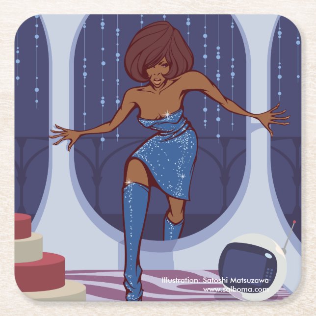 Groove Train Rechteckiger Pappuntersetzer (Vorderseite)