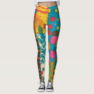 Groove Waves 70er Psychedelic Line Muster Leggings
