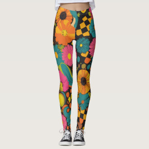 Groove Waves 70er Psychedelic Line Muster Leggings