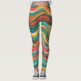 Groove Waves 70er Psychedelic Line Muster Leggings