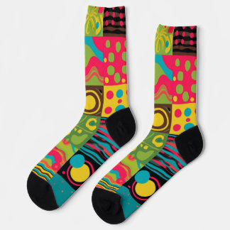 Groove Waves 70er Psychedelic Line Muster Socken