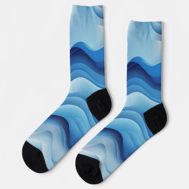 Groove Waves 70er Psychedelic Line Muster Socken (Linkes Detail)