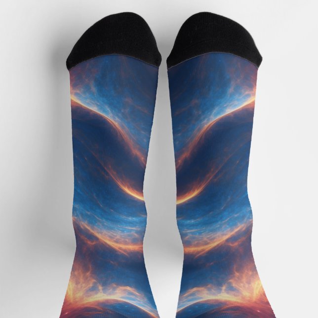 Groove Waves 70er Psychedelic Line Muster Socken (Oben)
