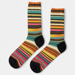 Groove Waves 70er Psychedelic Line Muster Socken