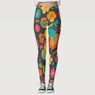 Groove Waves 70er psychedelische Linienmuster Leggings